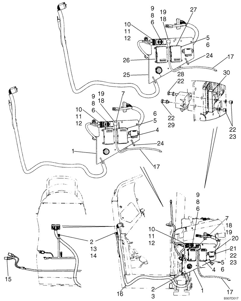 Схема запчастей Case 1150K - (04-14A) - HARNESS, CAB/CANOPY (04) - ELECTRICAL SYSTEMS