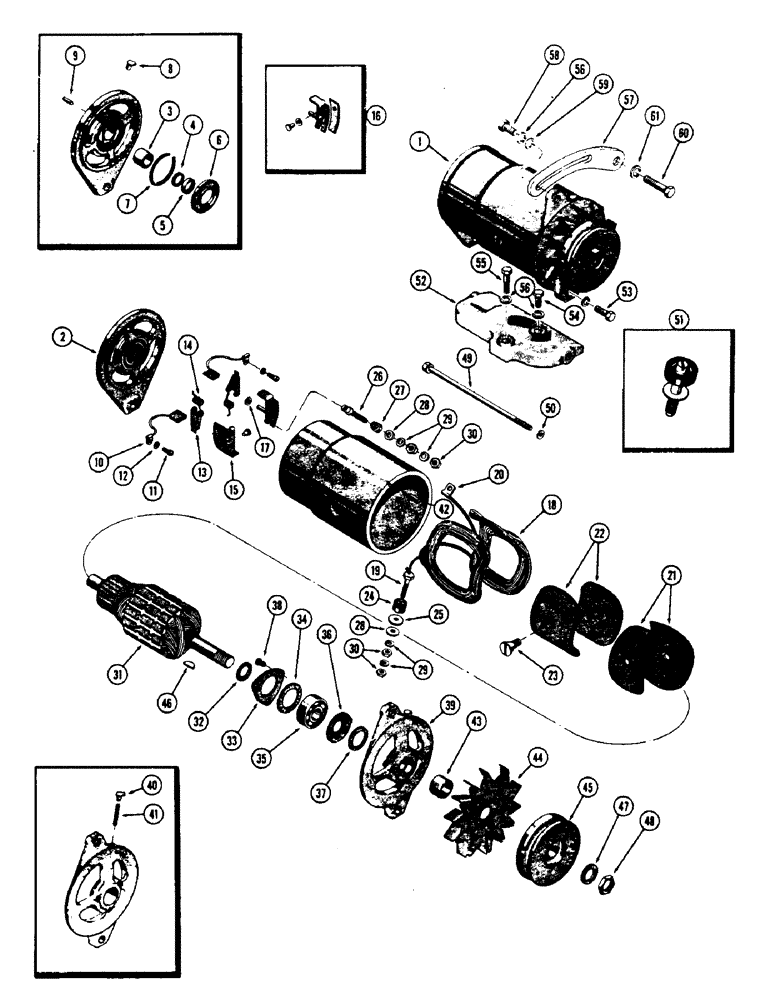 Схема запчастей Case 310G - (070) - D27034 GENERATOR AND MOUNTING PARTS, (188) DIESEL ENGINE (06) - ELECTRICAL SYSTEMS