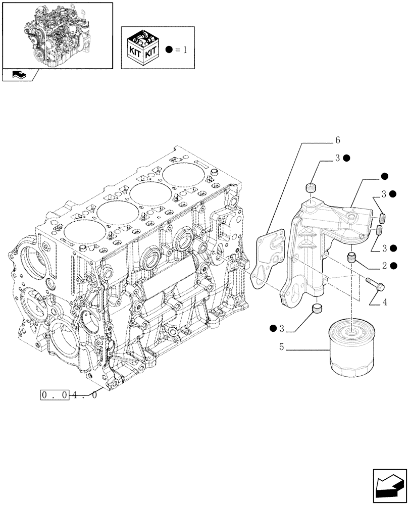 Схема запчастей Case 321E - (0.30.2) - FILTER ENGINE OIL (01) - ENGINE