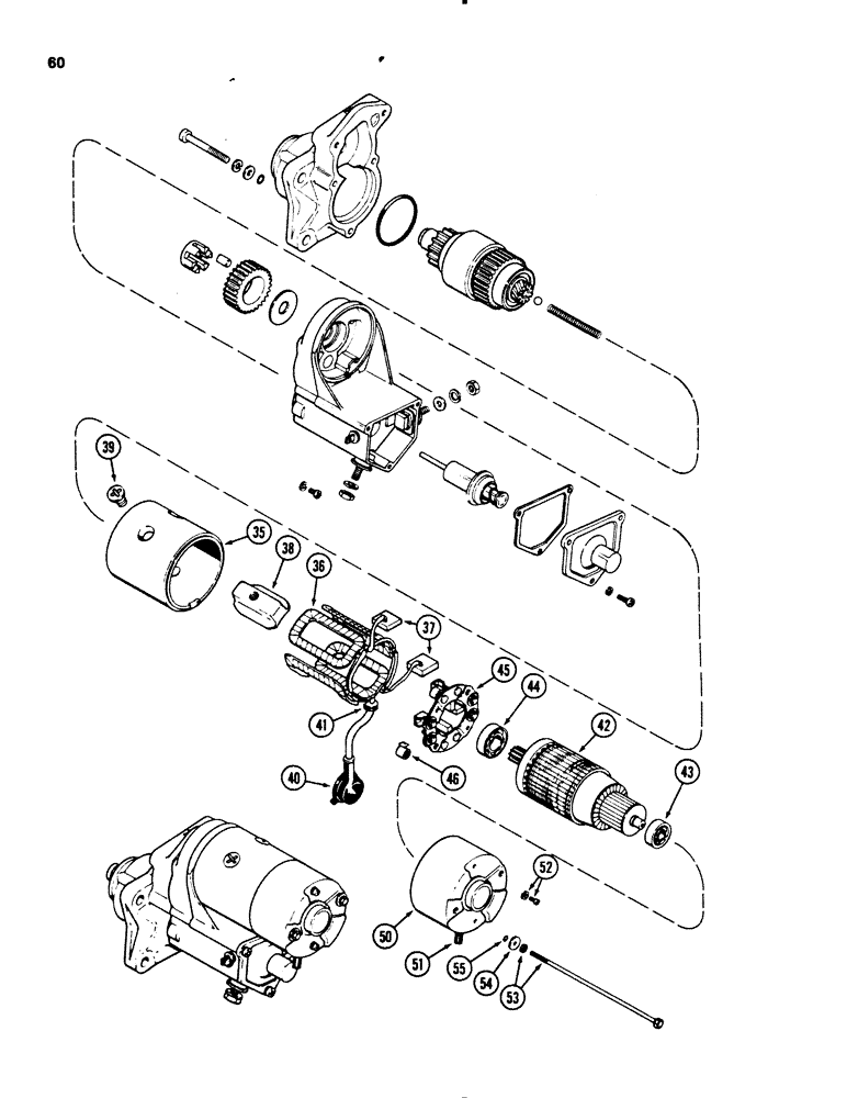 Схема запчастей Case 455B - (060) - STARTER (06) - ELECTRICAL SYSTEMS