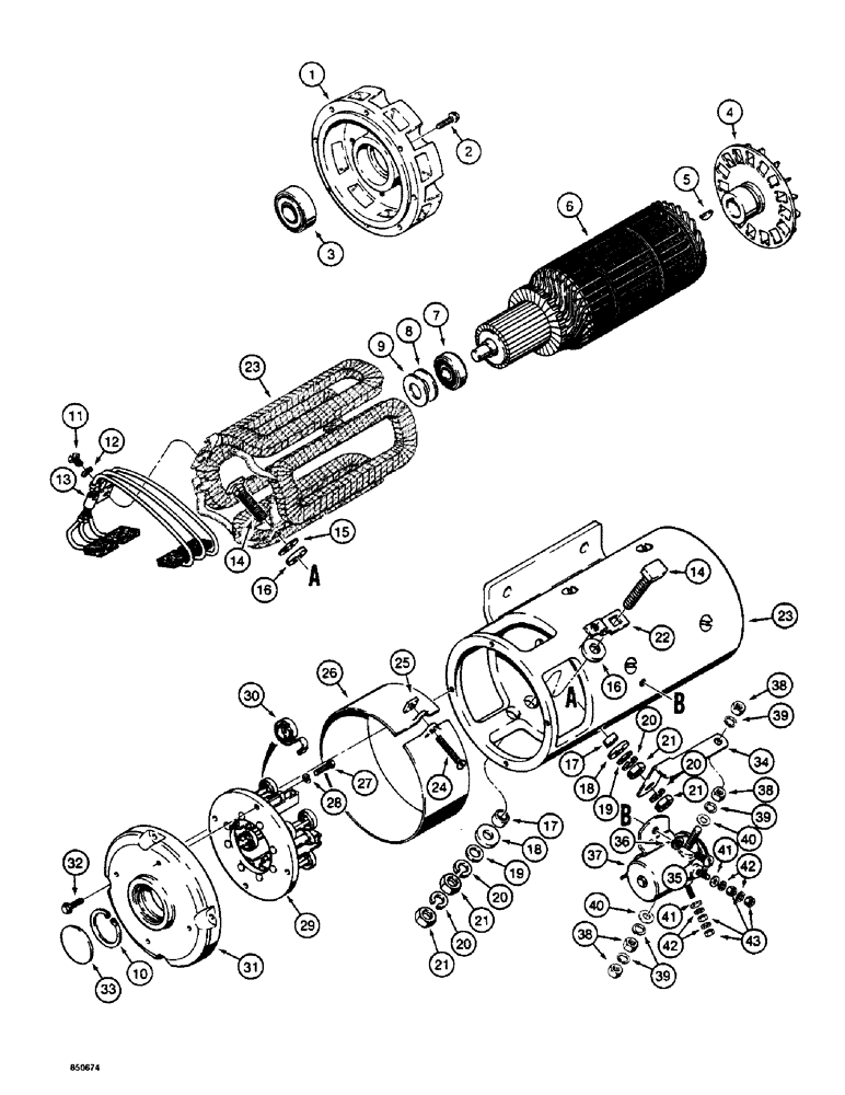 Схема запчастей Case W14FL - (188) - D71479 AUXILIARY STEERING MOTOR (04) - ELECTRICAL SYSTEMS