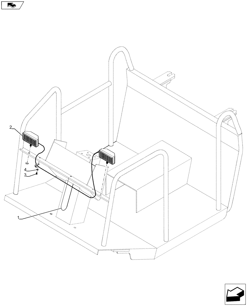 Схема запчастей Case SV211 - (55.404.AL[01]) - FRONT LIGHTS (55) - ELECTRICAL SYSTEMS