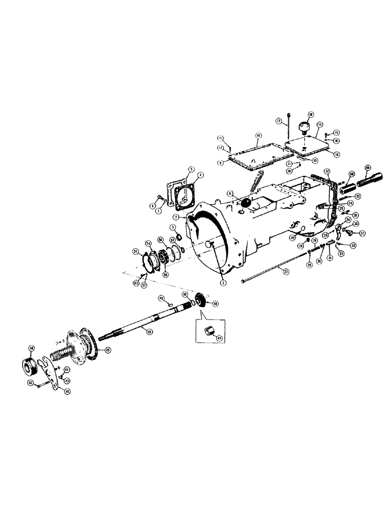 Схема запчастей Case 320B - (080) - DIRECT DRIVE TORQUE TUBE 