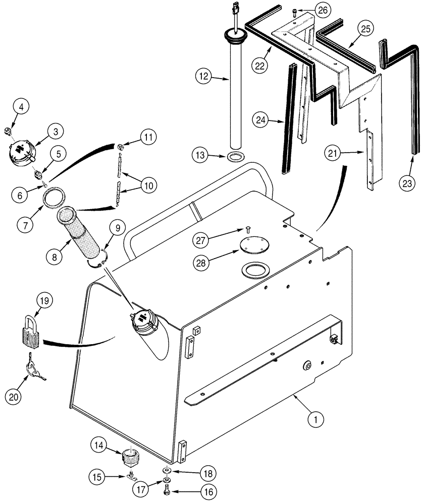 Схема запчастей Case 1150H - (03-05) - FUEL TANK (03) - FUEL SYSTEM