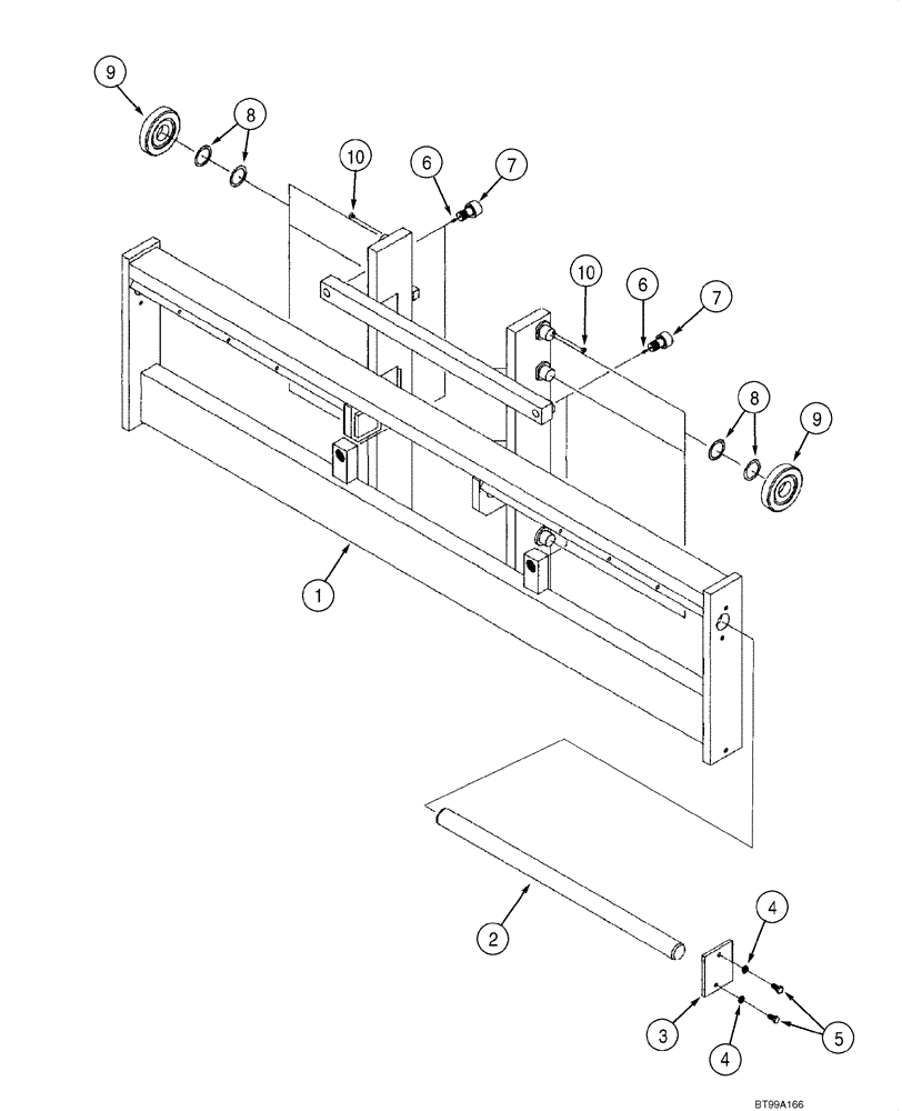 Схема запчастей Case 586G - (09-17) - MAST, SHAFT FRAME - 8000 LB (09) - CHASSIS