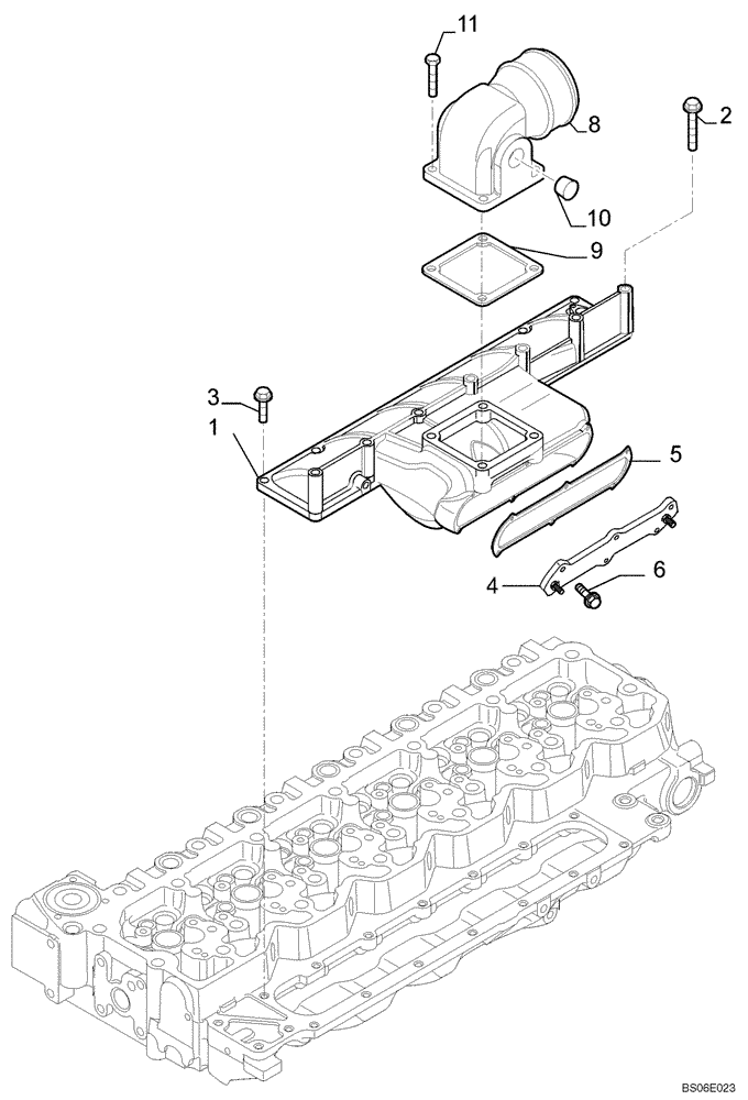 Схема запчастей Case 721E - (02-30) - INTAKE MANIFOLD (02) - ENGINE