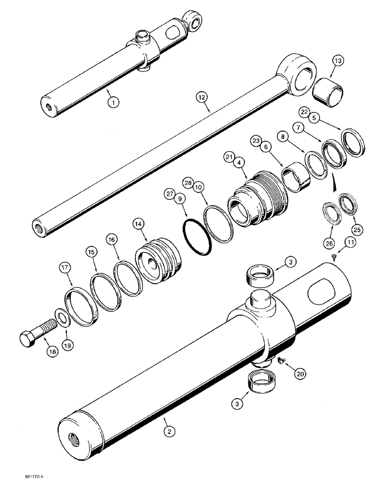 Схема запчастей Case 580SK - (8-118) - LOADER BUCKET CYLINDERS (08) - HYDRAULICS