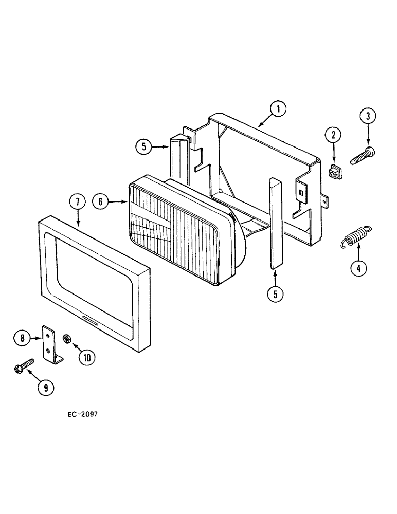 Схема запчастей Case 380B - (4-098) - HEADLIGHTS (04) - ELECTRICAL SYSTEMS