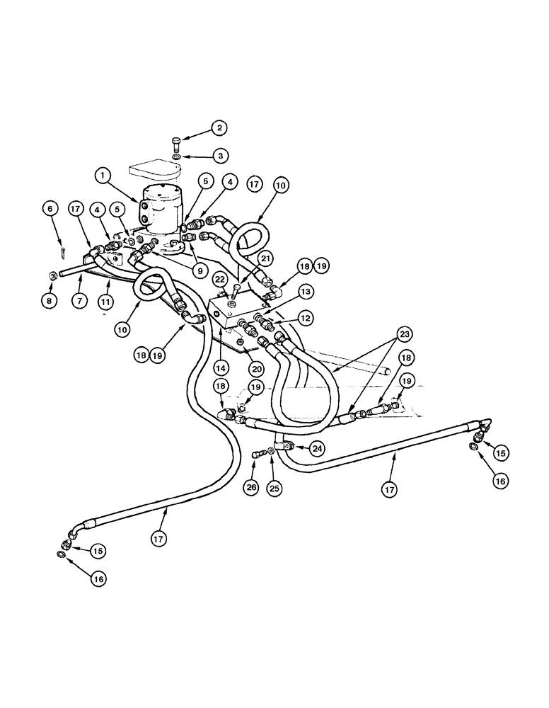 Схема запчастей Case 885 - (08-014[01]) - BLADE HYDRAULIC CIRCUIT - SIDE SHIFT AND TILT (08) - HYDRAULICS