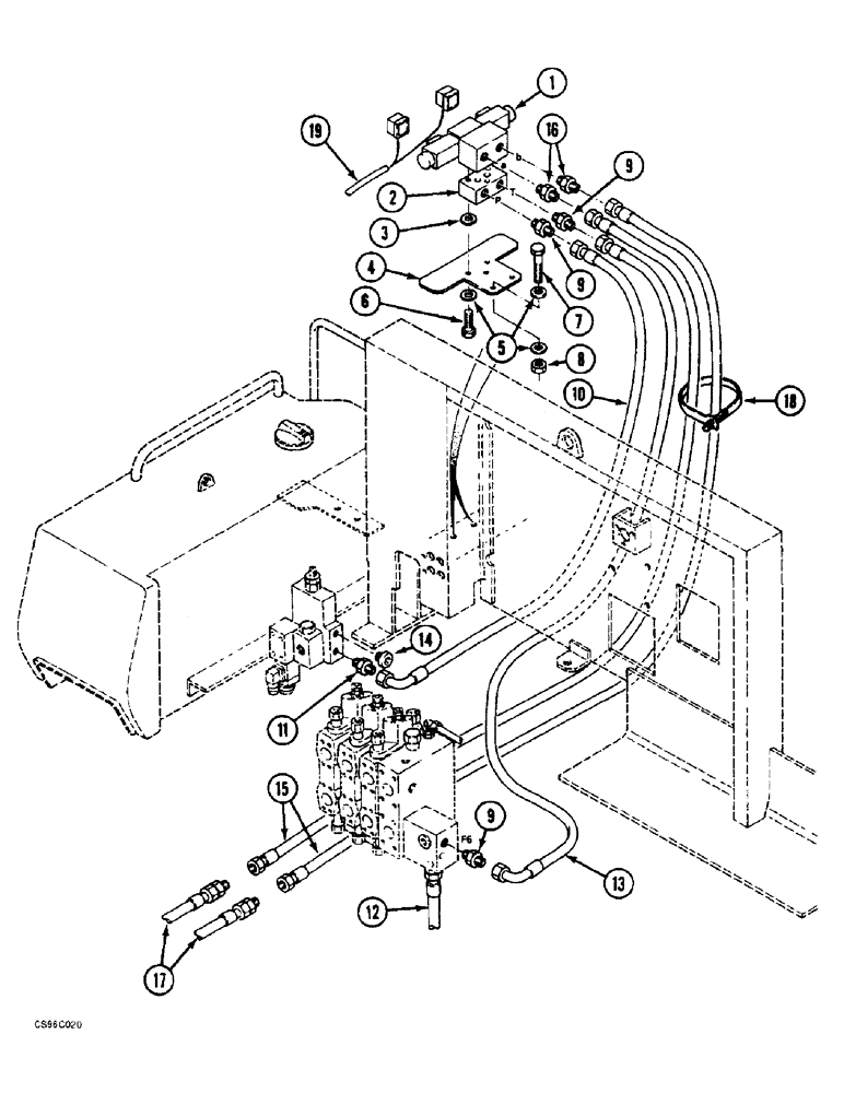 Схема запчастей Case 688BCK - (8C-12) - CIRCUIT - QUICK COUPLER, 688B CK (120301-) (07) - HYDRAULIC SYSTEM