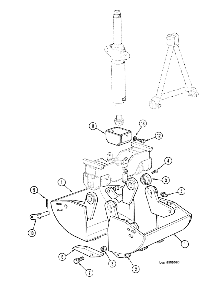 Схема запчастей Case 688C - (9G-58) - BORING CLAMSHELLS (0.60 M X 1.11M) (05.1) - UPPERSTRUCTURE CHASSIS/ATTACHMENTS