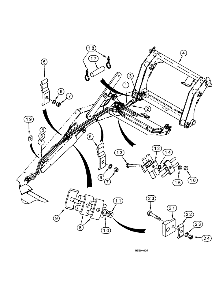 Схема запчастей Case 570LXT - (8-064) - LOADER HYDRAULIC TOOL QUICK COUPLER AT LOADER LIFT FRAME (08) - HYDRAULICS