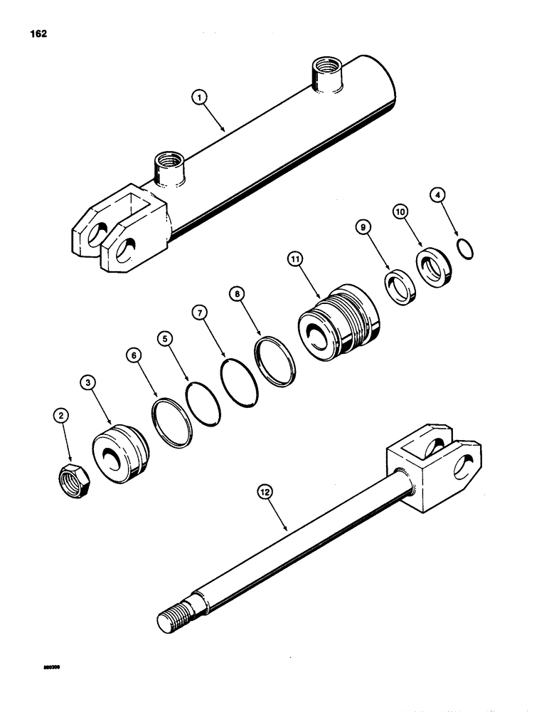 Схема запчастей Case 1835 - (162) - D61075 GRAPPLE CYLINDER (08) - HYDRAULICS