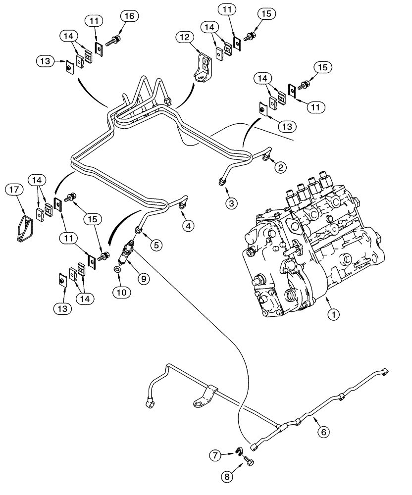 Схема запчастей Case 75XT - (03-06) - FUEL INJECTION SYSTEM (03) - FUEL SYSTEM