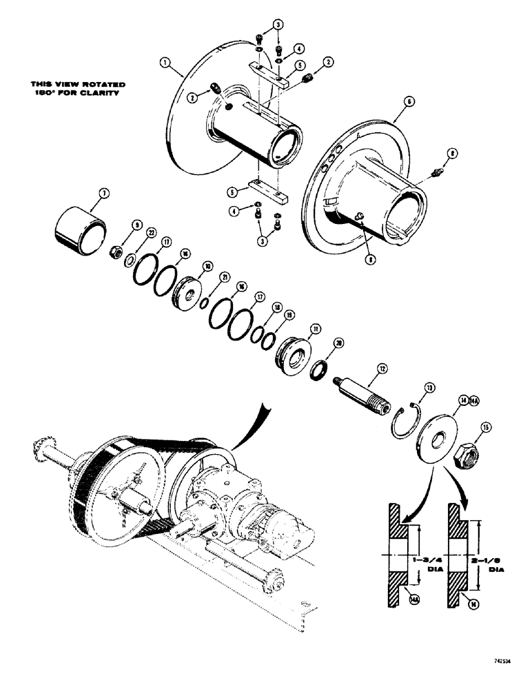 Схема запчастей Case 1700-SERIES - (109A) - 9 INCH VARIABLE SPEED DRIVE ASSEMBLY (14) - MAIN GEARBOX & DRIVE