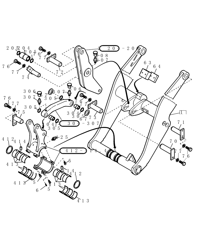 Схема запчастей Case 321D - (60.501[003]) - LOADER BOOM MOUNTING PARTS (S/N 591059-UP) No Description