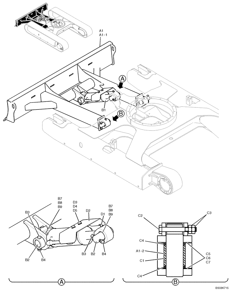 Схема запчастей Case CX27B BTW - (02-011) - DOZER ASSY (PV51B00059F1,PV51B00055F1, PW51B00028F1, PX51B00072F1) (86) - DOZER