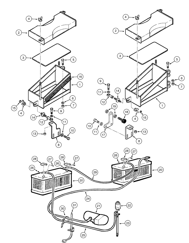 Схема запчастей Case 865 VHP - (04-22[01]) - ELECTRICAL SYSTEM - BATTERY (04) - ELECTRICAL SYSTEMS