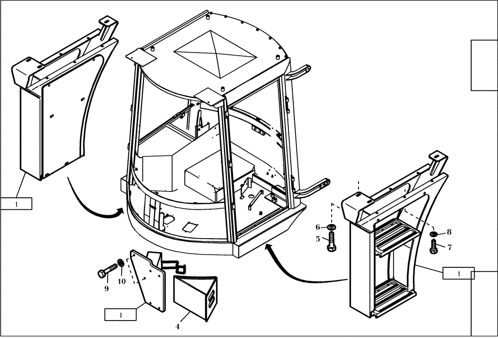 Схема запчастей Case 321D - (01.810[001]) - STEPS INSTALLATION (S/N 591052-591064) No Description