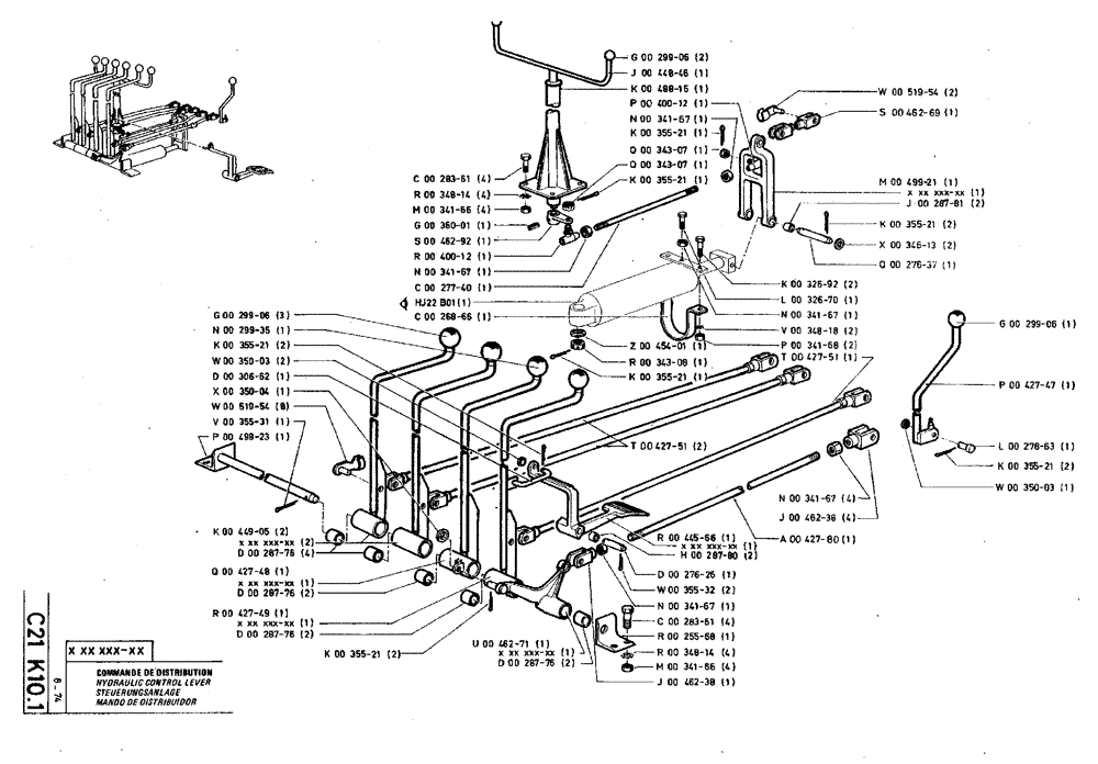 Схема запчастей Case TY45 - (C21 K10.1) - HYDRAULIC CONTROL LEVER (05) - UPPERSTRUCTURE CHASSIS