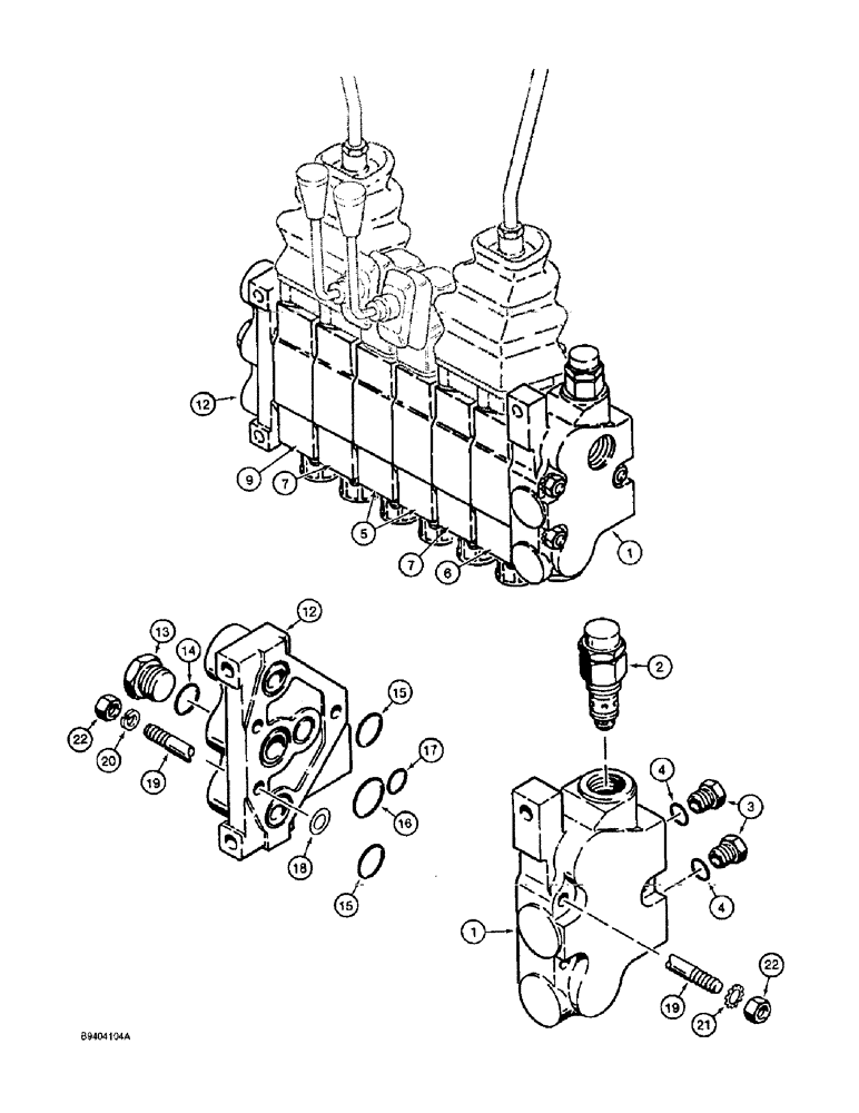 Схема запчастей Case 860 - (8-051A) - BACKHOE CONTROL VALVE ASSEMBLY - H672270 - MANUFACTURED BY COMMERCIAL INTERTECH (CI) (08) - HYDRAULICS