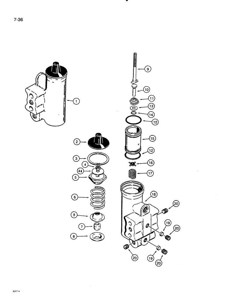 Схема запчастей Case 821 - (7-036) - AIR COMPRESSOR GOVERNOR (07) - BRAKES