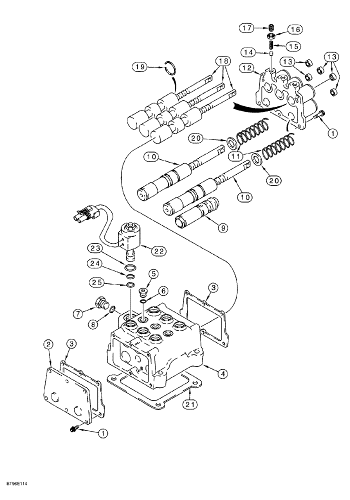 Схема запчастей Case 650G - (6-20) - TRANSMISSION CONTROL VALVE ASSEMBLY (06) - POWER TRAIN