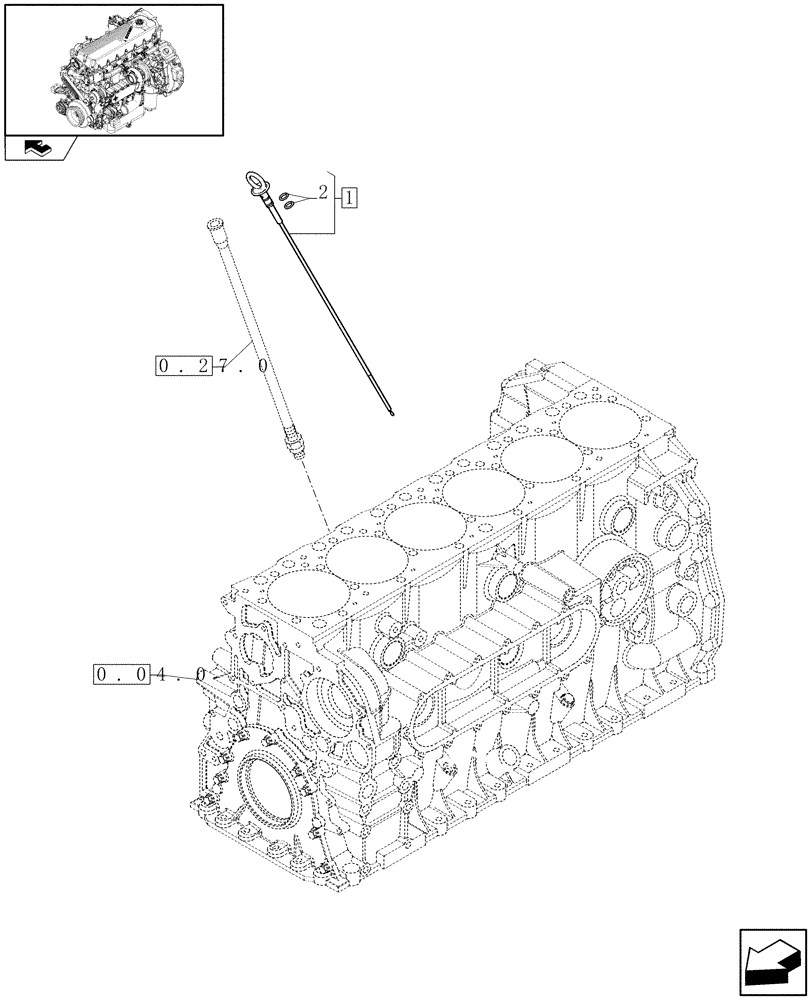 Схема запчастей Case F2CE9684C E015 - (0.27.1) - OIL DIPSTICK (504210044) 