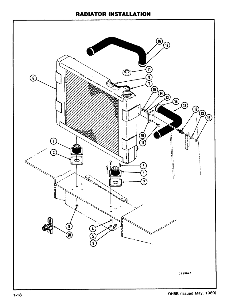 Схема запчастей Case DH5 - (1-18) - RADIATOR INSTALLATION (10) - ENGINE