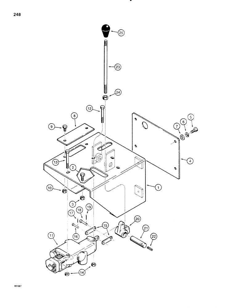 Схема запчастей Case SD100 - (248) - BLACKFILL BLADE LIFT CONTROLS, MECHANICAL ANGLING (35) - HYDRAULIC SYSTEMS