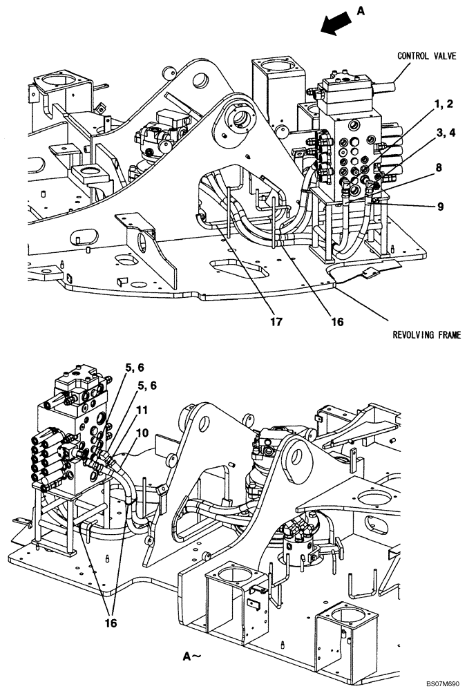 Схема запчастей Case CX75SR - (08-11) - HYDRAULICS - TRAVEL - CONTROL VALVE (08) - HYDRAULICS