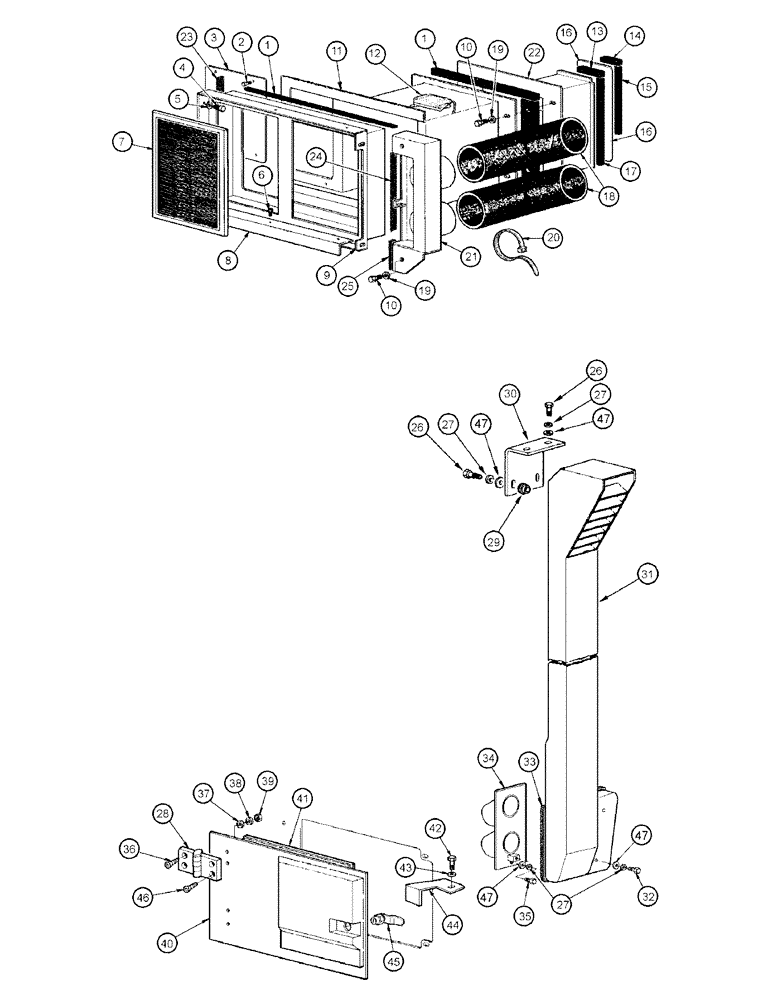 Схема запчастей Case 865 DHP - (9-094) - AIR CONDITIONING - INLET AIR FILTER (09) - CHASSIS