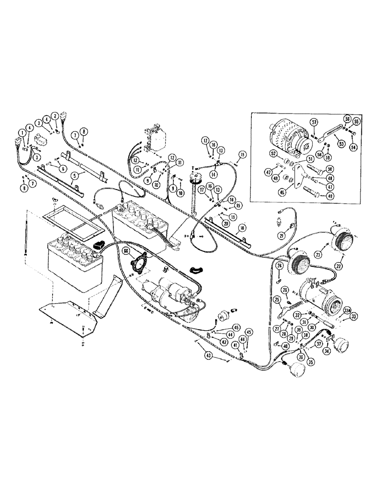 Схема запчастей Case W10B - (058) - ELECTRICAL SYSTEM HARDWARE, DIESEL ENGINE (04) - ELECTRICAL SYSTEMS