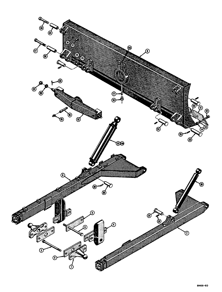 Схема запчастей Case 310E - (097) - HYDRAULIC CROWN TILT BULLDOZER (07) - HYDRAULIC SYSTEM