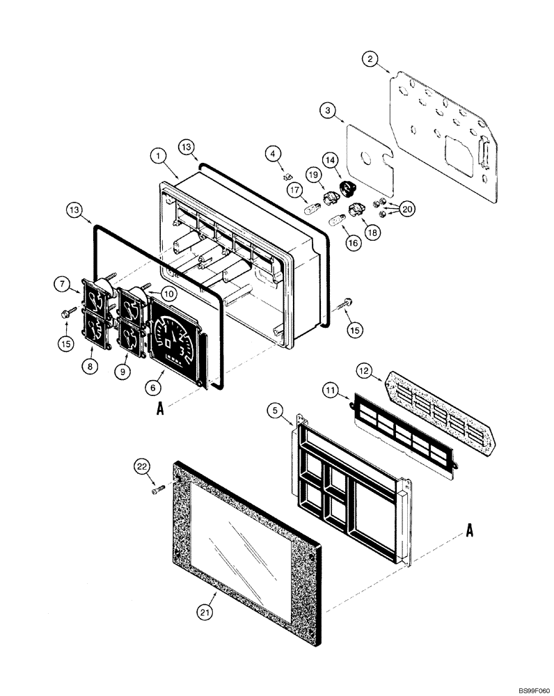 Схема запчастей Case 550H-IND - (04-05) - INSTRUMENT CLUSTER, CONSISTS OF : 1 - 21 (04) - ELECTRICAL SYSTEMS