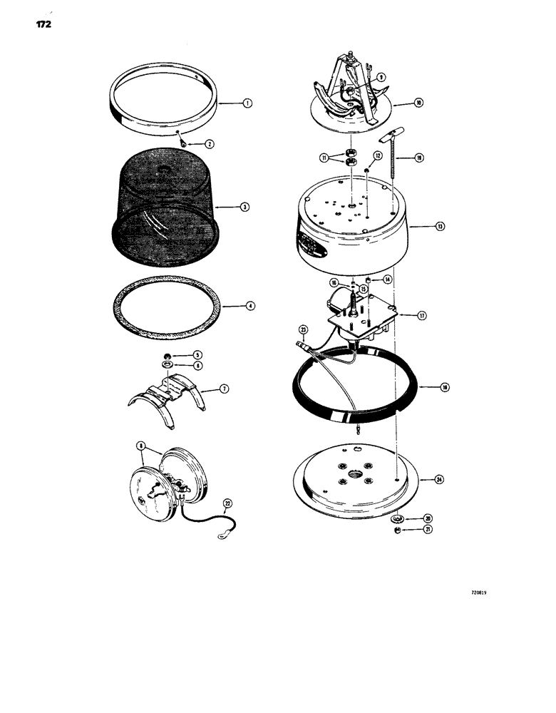 Схема запчастей Case W14 - (172) - ROTATING BEACON (09) - CHASSIS