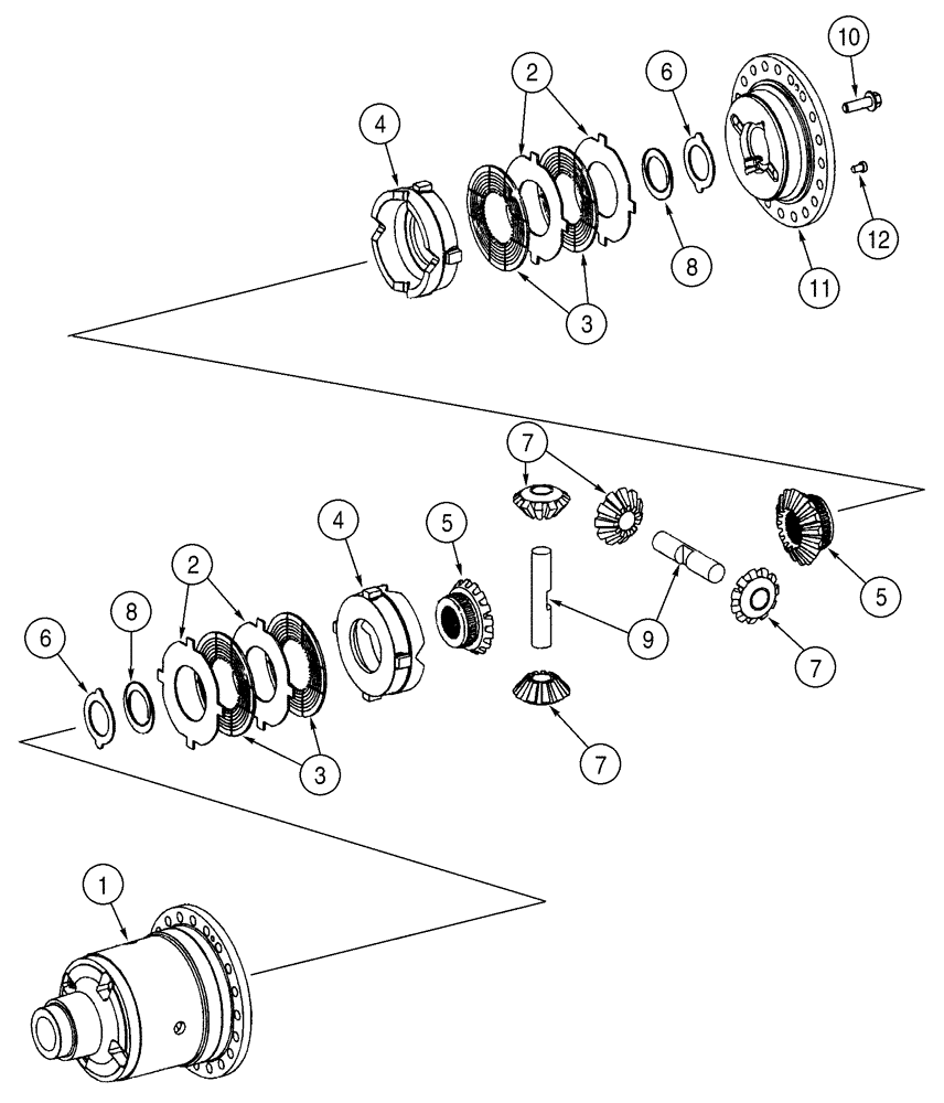 Схема запчастей Case 921C - (06-35) - AXLE, FRONT AND REAR - DIFFERENTIAL JEE0123252- (06) - POWER TRAIN