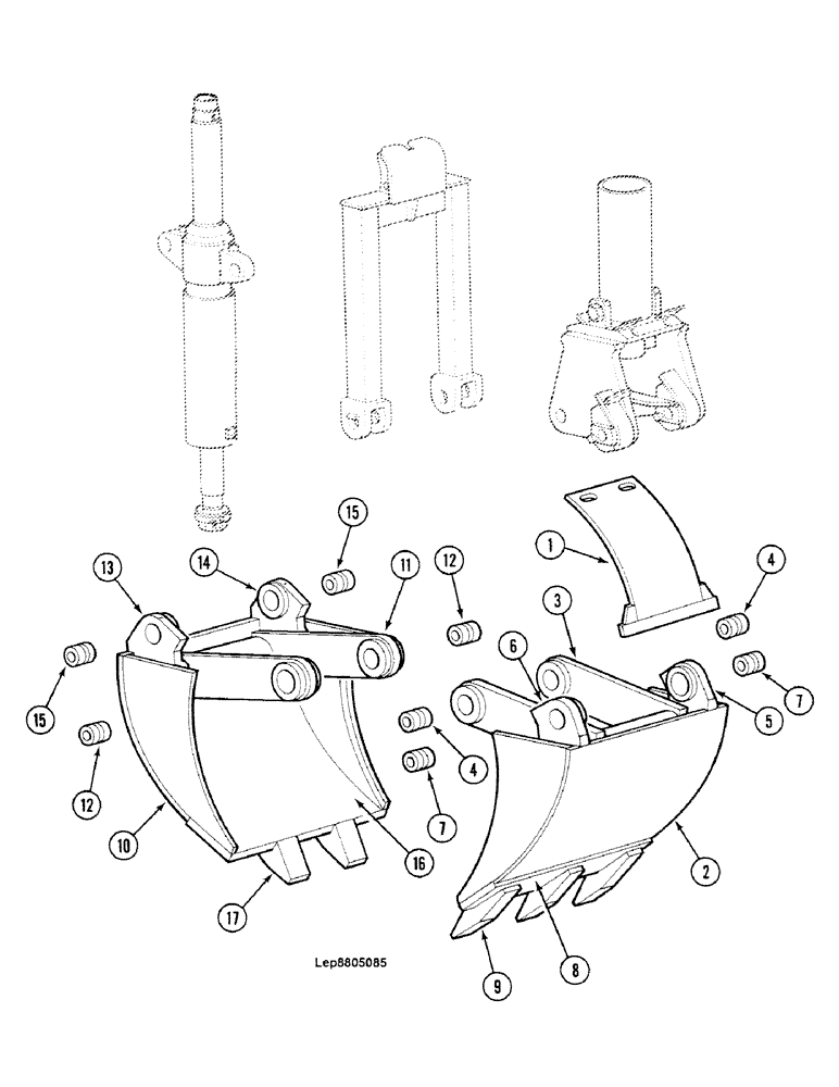 Схема запчастей Case 688C - (9G-56) - BORING CLAMSHELLS (0.43 M X 0.66 M) (05.1) - UPPERSTRUCTURE CHASSIS/ATTACHMENTS