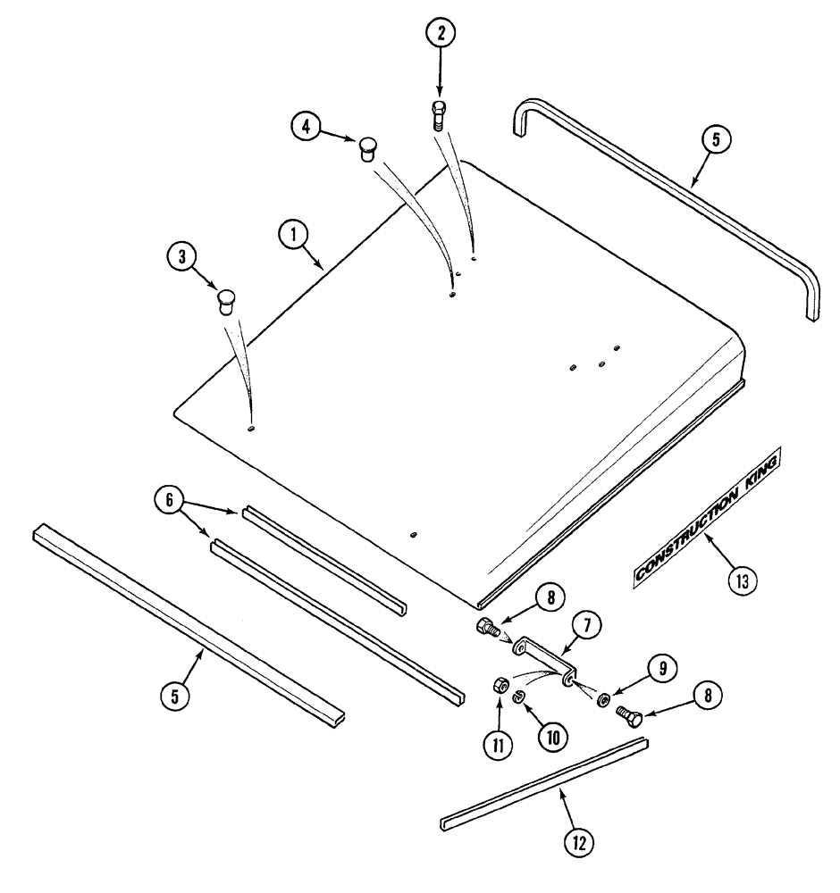 Схема запчастей Case 380B - (9-28) - ROLL OVER PROTECTION FRAME - 2 POST ROPS CANOPY (09) - CHASSIS