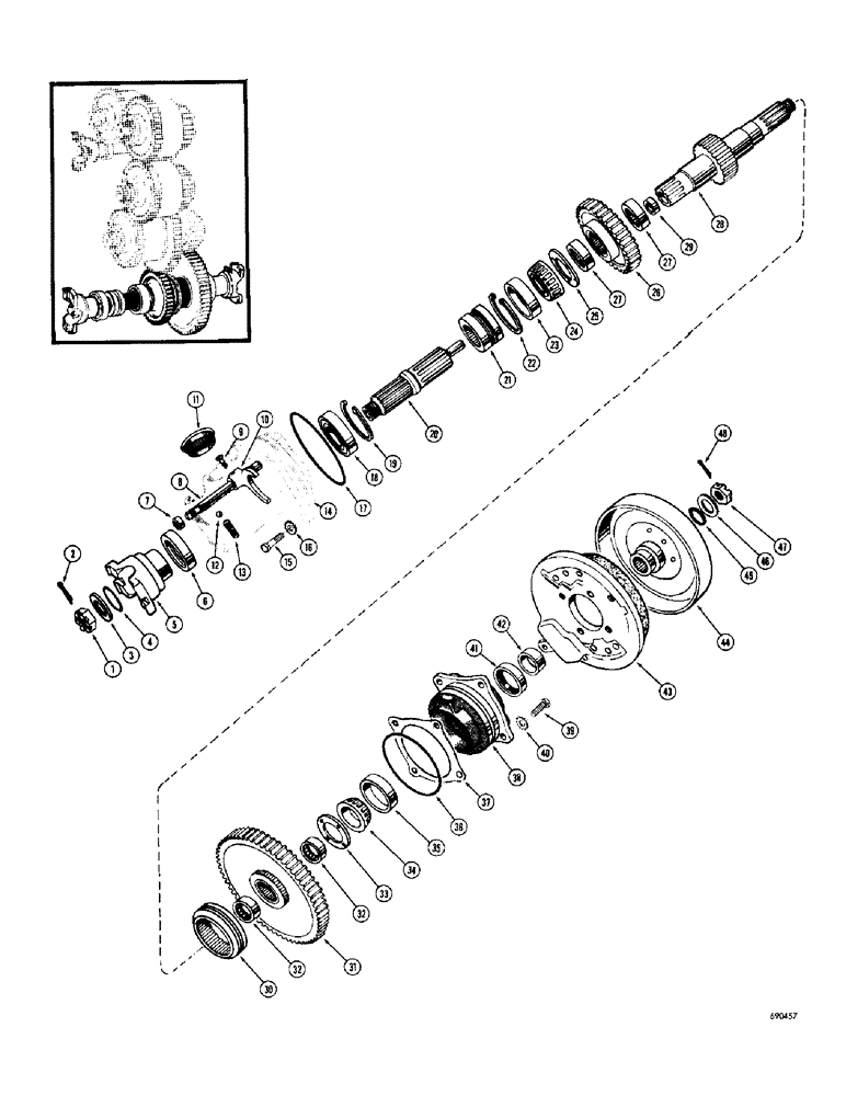 Схема запчастей Case W9C - (162) - TRANSMISSION, TRANSMISSION OUTPUT SHAFT AND REAR AXLE SHIFT-OUT (06) - POWER TRAIN