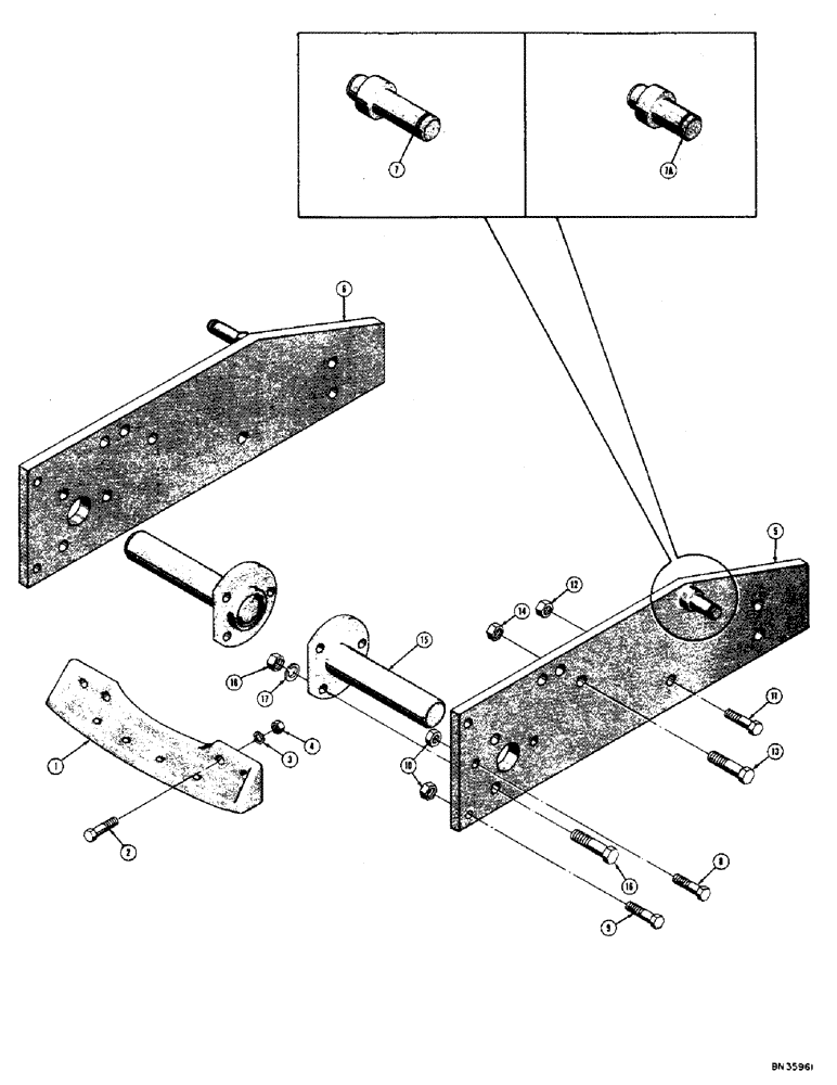 Схема запчастей Case 310D - (056) - SIDE PLATE, PIVOT BAR, AND DRAWBAR GUIDE (04) - UNDERCARRIAGE