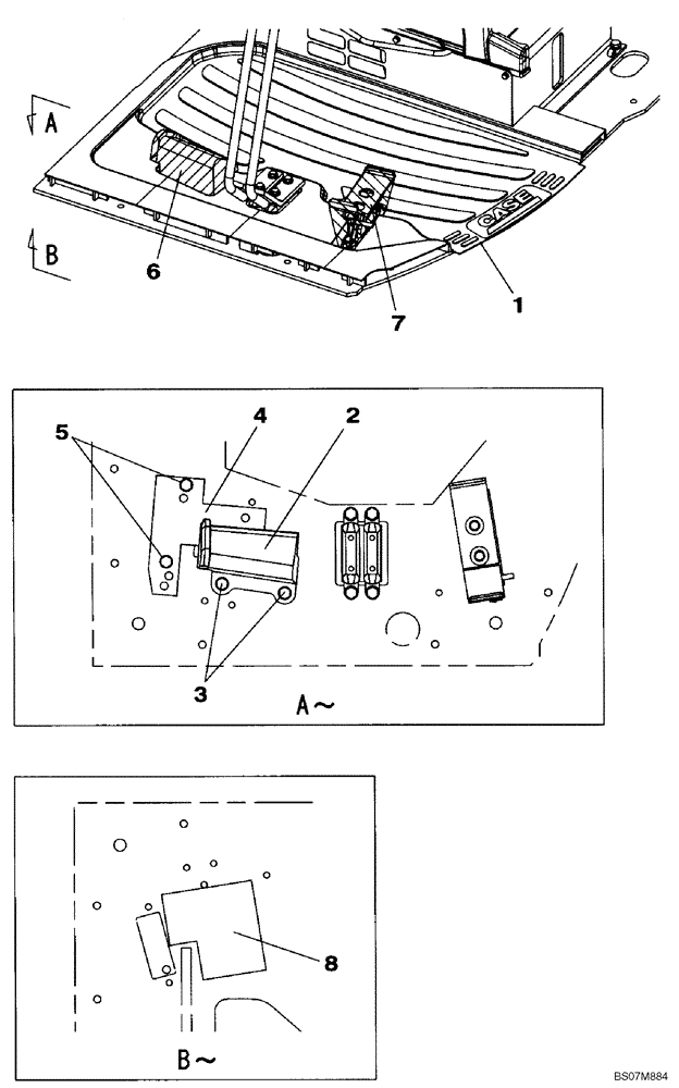 Схема запчастей Case CX75SR - (09-31) - OPERATORS COMPARTMENT - MAT, FLOOR (SMALL FLOW) (09) - CHASSIS/ATTACHMENTS