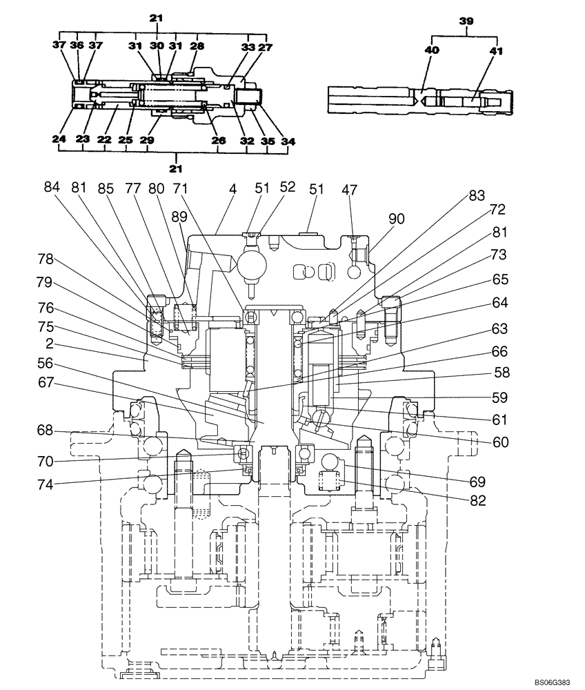 Схема запчастей Case CX210N - (06-04A) - MOTOR ASSY - TRACK DRIVE (06) - POWER TRAIN