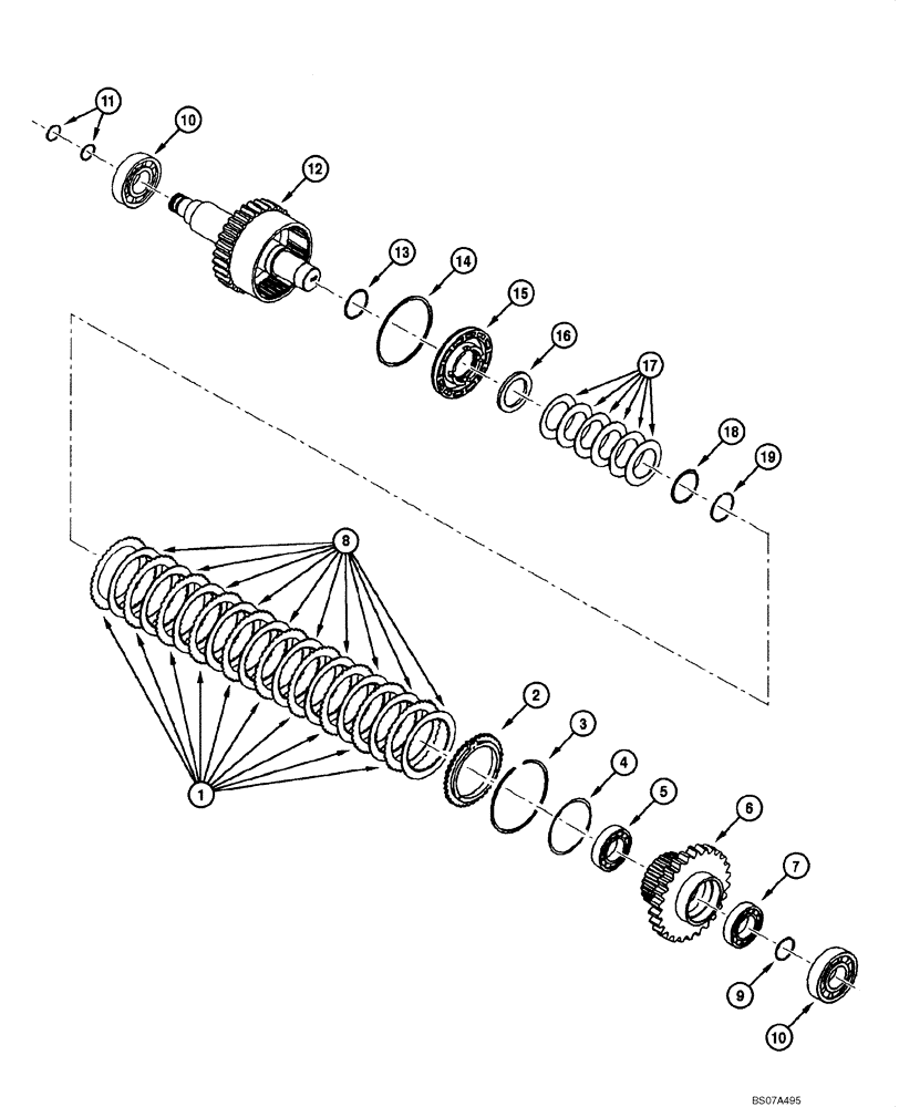 Схема запчастей Case 865 VHP - (06.10[00]) - TRANSMISSION - 3RD SPEED AXLE (06) - POWER TRAIN