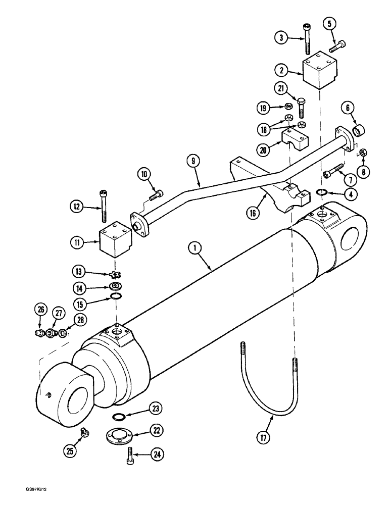 Схема запчастей Case 220B - (8-102) - ARM CYLINDER CIRCUIT, TUBE, FITTINGS AND CLAMPS, UNITS WITHOUT OPTIONAL CRANING VALVE (08) - HYDRAULICS