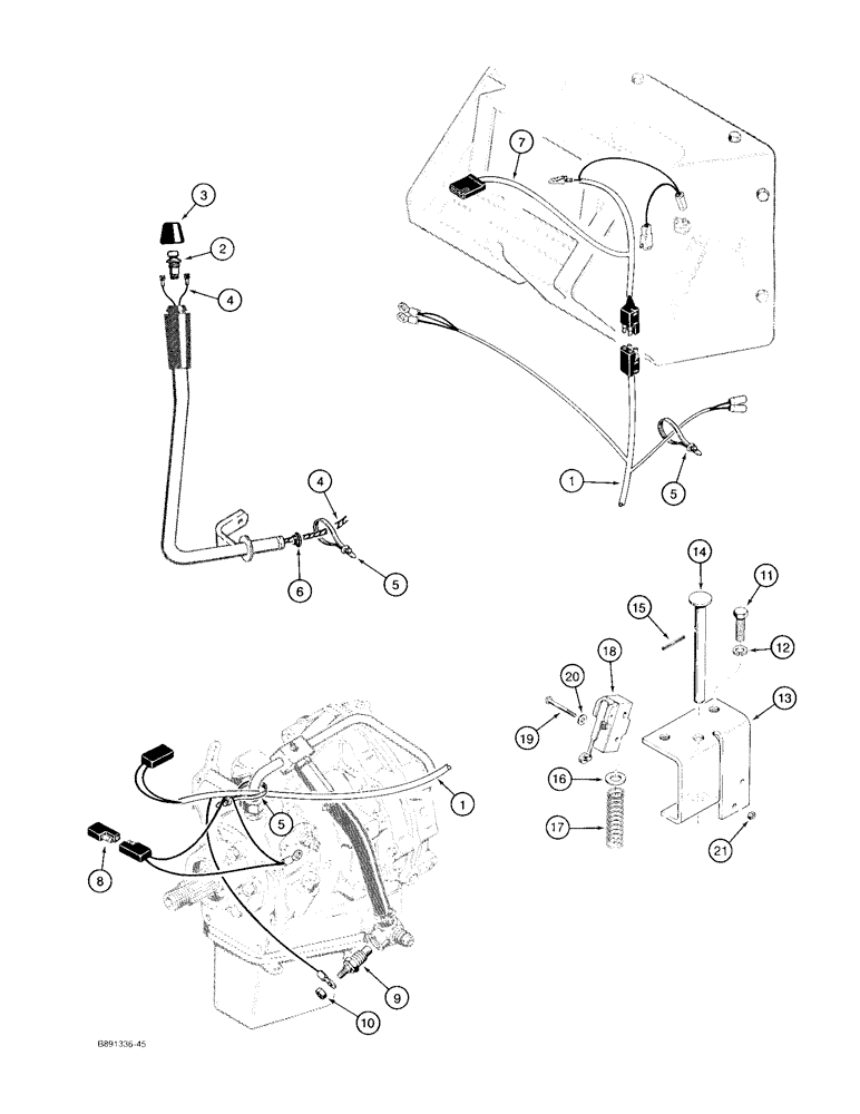 Схема запчастей Case 480F - (4-20) - POWER SHUTTLE ELECTRICAL CIRCUIT (04) - ELECTRICAL SYSTEMS