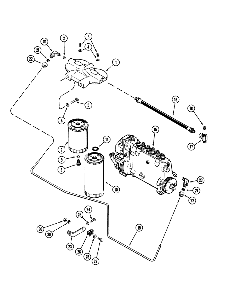 Схема запчастей Case 40 - (034) - FUEL FILTER SYSTEM, 504BDT ENGINE (10) - ENGINE