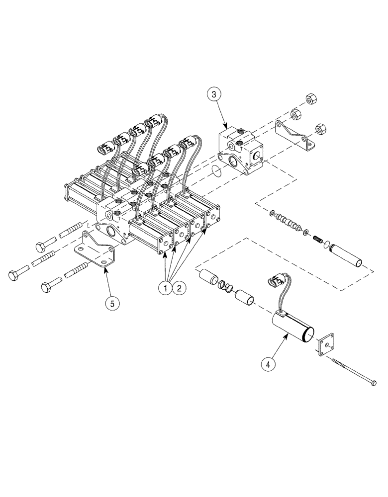 Схема запчастей Case 6030 - (08-22) - VALVE ASSY, CONTROL FRONT (08) - HYDRAULICS