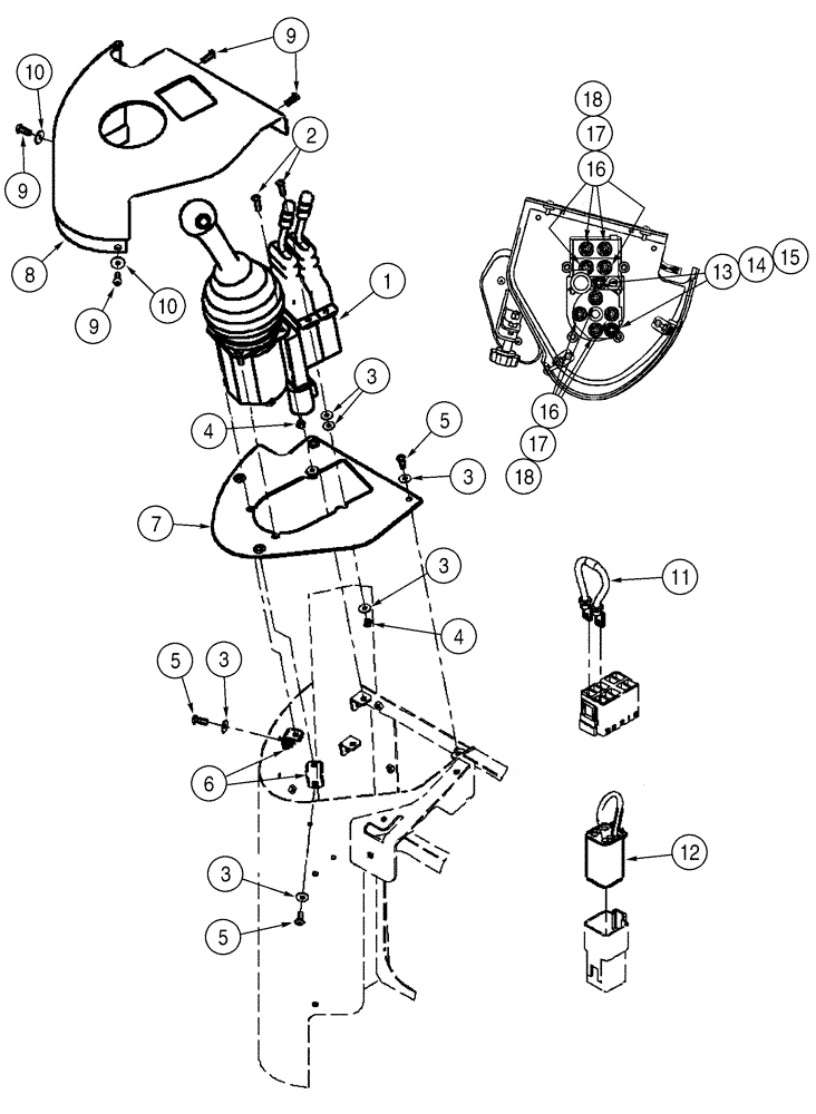 Схема запчастей Case 521D - (08-35) - HYDRAULICS - LOADER CONTROL, REMOTE (08) - HYDRAULICS