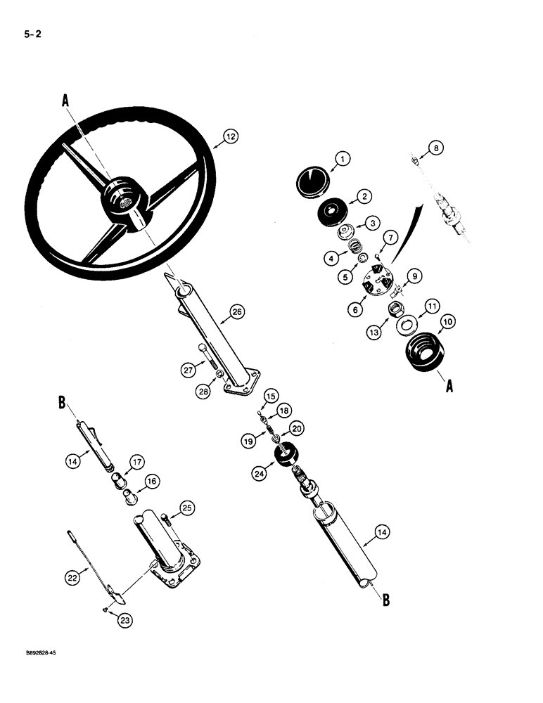 Схема запчастей Case 1085C - (5-02) - STEERING COLUMN (05) - STEERING